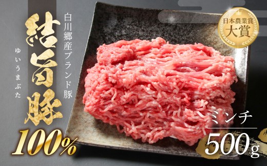  結旨豚 ミンチ 500g 冷凍真空パック | 肉 お肉 豚肉 国産 鍋 お鍋 白川郷 岐阜県 白川村 ブランド豚 人気 おすすめ ギフト 飛騨高山ミート 6000円  [MS029]