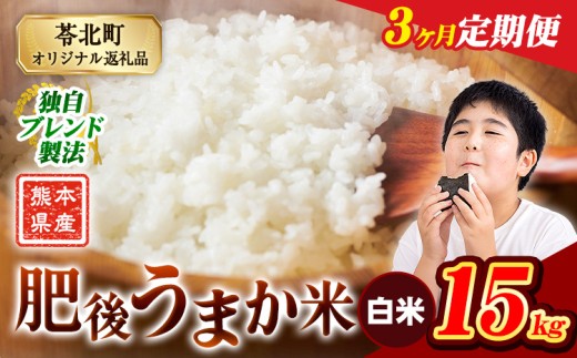 【3か月定期便】米  熊本県産 肥後うまか米 15kg 白米 精米 こめ コメ お米 おこめ ブレンド米《申込月の翌月から出荷開始》熊本県産 コメ お米 おこめ 2270628 - 熊本県苓北町