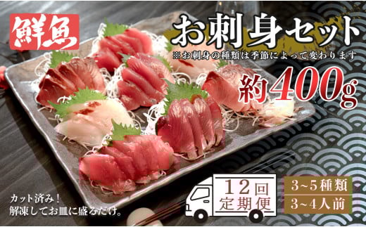 【12回お届け】お家で簡単！お刺身セット　約400ｇ