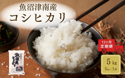 【令和7年産】【12ヶ月定期便】魚沼（津南）産コシヒカリ 5kg（5kg×1袋）