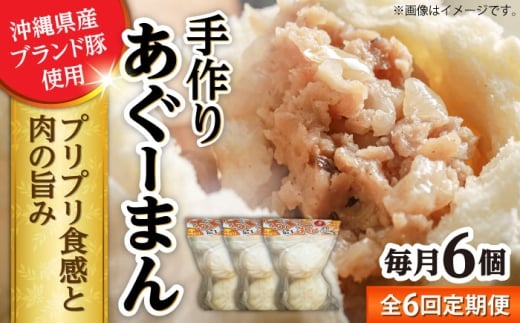 【全6回定期便】あぐーまん 6個入り (2個入り×3P) 肉まん 豚まん 点心 お取り寄せ 冷凍 沖縄市 / 豚々茶舗 [BCBL028]