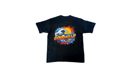 シャツ GOODHELP　Raging　Wave　T-shirt　black Tシャツ ロンT 波 寒川町