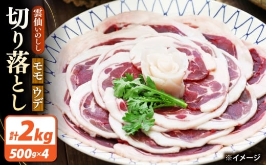 猪肉 切り落とし 2kg 雲仙いのしし モモ ウデ / 肉 イノシシ ジビエ いのしし 焼肉 ぼたん鍋 切り落とし / 南島原市 / 株式会社高田牧場 [SDB016]