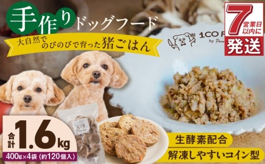 1cofood 手作りドッグフード 猪ごはん 400g×4袋_Pf033 1497873 - 福岡県久留米市