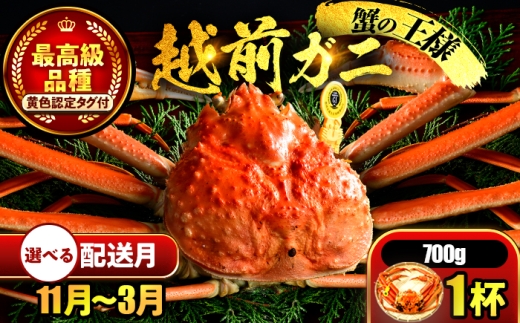 【年内配送】【先行予約】 【11月配送】 越前がに 700ｇ×1杯 小浜市 / まるほ商店 【配送不可地域：北海道・沖縄・離島】[BFCS021-11]