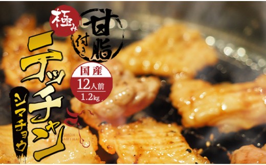 国産 黒牛 極み シマチョウ テッチャン 1.2kg 附属タレ付き | タレ揉み 冷蔵 甘脂付き 焼肉 もつ鍋 中元 ギフト お祝い