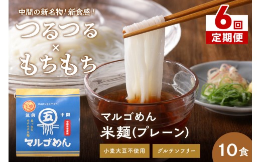 【6回定期便】マルゴめん中間産米麺(プレーン)10食【001-0339】