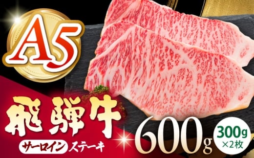《冷蔵》 【A5等級】 飛騨牛 サーロインステーキ 計600g(300g×2枚) 〈真空パック〉 多治見市 / 肉の沖村 A5 牛肉 ギフト 贈り物 [THI014] 2254078 - 岐阜県多治見市