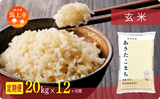 《新米 先行予約 10月発送》 定期便 玄 米 あきたこまち 令和7年産 玄米 20kg(5kg×4) × 12ヶ月 5kg袋 選べる容量 定期 5キロ 小分け 3ヶ月 6ヶ月 12ヶ月 3回 6回 12回 米 お米 おこめ コスパ こめ コメ kome 潟上市 秋田県 送料無料 【秋田のこまち農場】