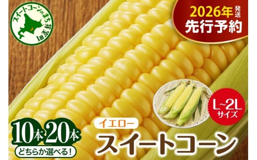 【先行受付】【2026年7月下旬～8月中旬頃配送】北海道十勝芽室町 とうもろこし スイートコーン イエロー種 (選べる本数 : 10本 20本 30本 ) me002-004