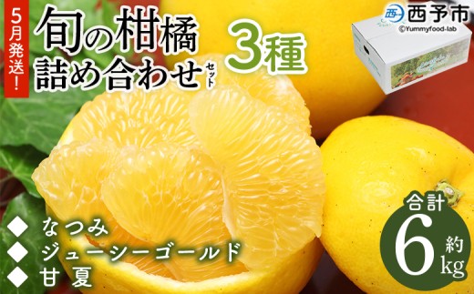 ＜5月発送！旬の柑橘 詰め合わせセット 3種×各2kg＞ 果物 フルーツ みかん ミカン 蜜柑 柑橘 オレンジ ブラッドオレンジ なつみ はるか ネーブル ポンカン 甘夏 特産品 宇都宮物産 愛媛県 西予市【常温】『5月に順次出荷予定』