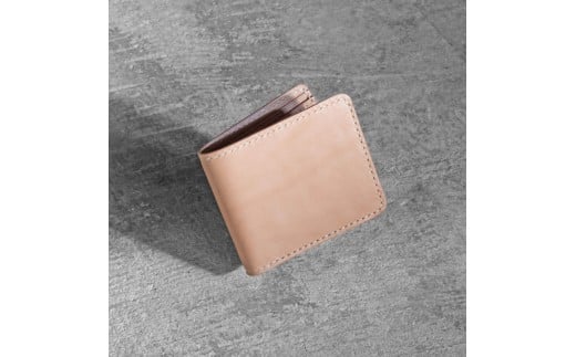 栃木レザー使用｜滑らか本革二つ折り財布｜Half wallet 01C｜タン｜minca（全7色）