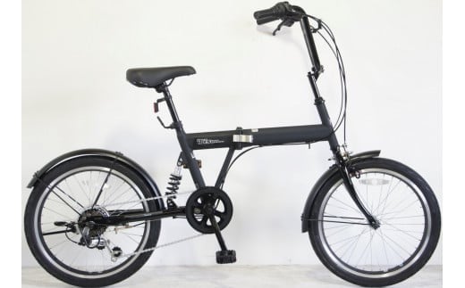パンクしない折畳み自転車20インチ6段リアサス付ティスオン