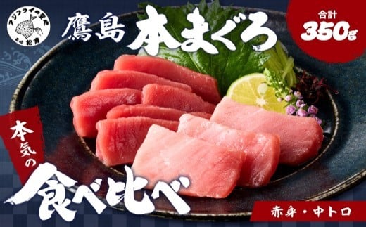 《 発送月が選べる 》鷹島本まぐろ柵(赤身・中トロ) 合わせて350g( マグロ まぐろ 中トロ 赤身 本まぐろ 手軽 おつまみ 柵 流水解凍 )【B4-127】