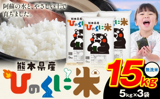 無洗米 ひのくに米 15kg 《9月下旬-11月上旬頃出荷》 食品 米 こめ コメ 熊本県産 ふるさと納税 お米 おこめ 熊本