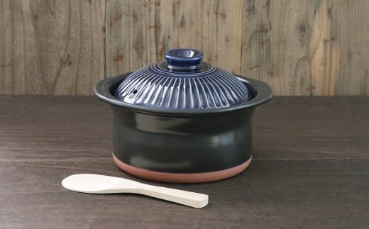 【萬古焼（ばんこやき）】セラミック加工IHごはん鍋２合炊　菊花瑠璃釉 741384 - 三重県四日市市