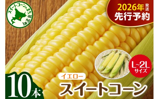 [先行受付][2026年7月下旬〜8月中旬頃配送]北海道十勝芽室町 とうもろこし スイートコーン10本 イエロー種 me002-004c-26