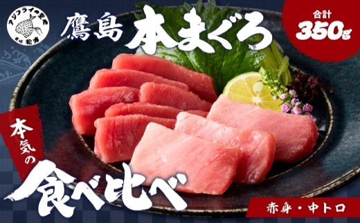 鷹島本まぐろ柵(赤身・中トロ) 合わせて350g【7月発送】( マグロ まぐろ 中トロ 赤身 本まぐろ 手軽 おつまみ 柵 流水解凍 )【B4-127-07M】