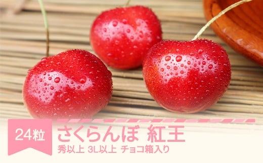 先行予約 さくらんぼ やまがた紅王 3L以上 秀品以上 24粒 チョコ箱 2026年産 令和8年産 山形県産 mm-yb3lc24 ※沖縄・離島への配送不可 2229816 - 山形県村山市