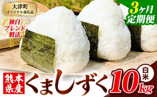 【3ヶ月定期便】白米 熊本県産 ブレンド米 くましずく 10kg 熊本県産 ふるさと納税 白米 精米 米 こめ ふるさとのうぜい コメ お米 おこめ《申込み翌月から発送》