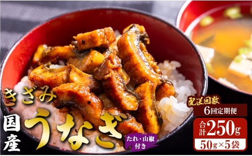 【6回定期便】国産 きざみうなぎ蒲焼き 5袋 たれ・山椒付き 合計30袋 Wss-0054 2120229 - 高知県香南市