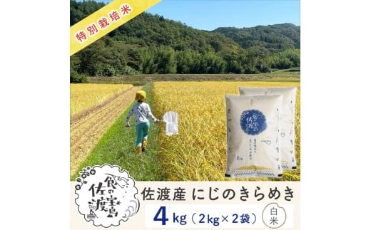 【新米予約】佐渡島産にじのきらめき 白米4Kg（2Kg×2袋） 令和7年 特別栽培米 農家直送 2268594 - 新潟県佐渡市