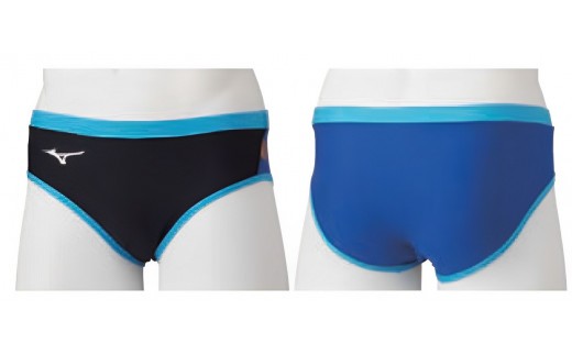 ミズノ　㉛競泳練習水着EXER SUITS（メンズスーパーショート）ブラック×ブルー　サイズ：XS 741766 - 三重県四日市市