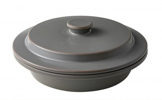 PETARI Shallow Pot 30cm Mud Stone（グレー）G.M.P 【 グッドデザイン賞受賞 陶器製 万能調理土鍋 鍋 土鍋 平鍋 浅鍋 電子レンジ可 キッチン雑貨 新生活 ギフト プレゼント 三重県 四日市市】