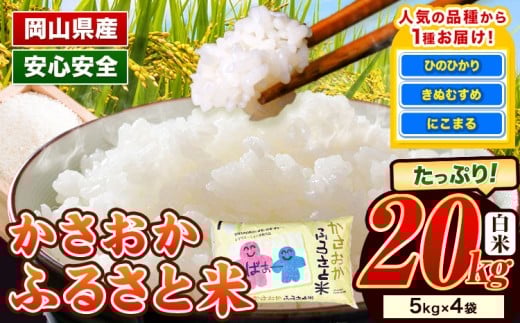 [選べる出荷時期]米 令和7年産 20kg ふるさと米 備中笠岡 人気品種をお届け! 国産 ヒノヒカリ にこまる きぬむすめ お米 ブランド米 ふっくら ハリ おにぎり 弁当 単一原料米 検査済み お取り寄せ 送料無料 岡山県産