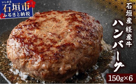【2025年12月発送】石垣産経産牛ハンバーグ150g×6/箱