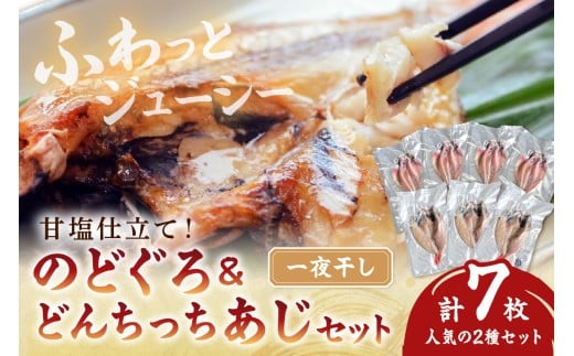 甘塩仕立て！のどぐろ・どんちっちあじ一夜干しセット 人気のセット 魚介類 魚貝類 アカムツ のどくろ あじ 干物 干もの 一夜干し ギフト 新鮮 厳選 海鮮 個包装 セット 詰め合わせ 【136_1993】
