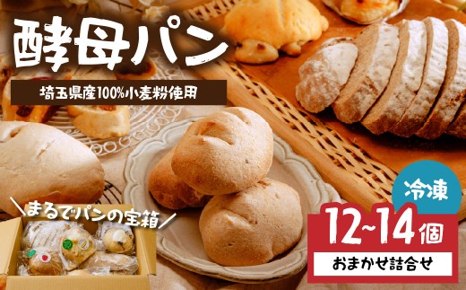 冷凍パン 自然酵母パン おまかせセット 12～14個 | パン ぱん 冷凍 酵母パン 国産小麦 ライ麦パン 安心 安全 手作り リベイク 人気 簡単 大容量 おいしい 日持ち 果物 発酵 簡単 簡単調理 詰め合わせ 組み合わせ ぱんあきやま 埼玉県 東松山市