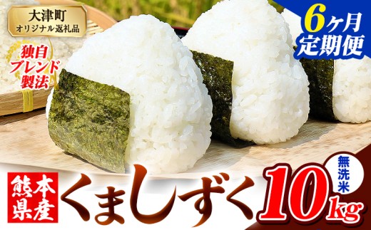 【6ヶ月定期便】無洗米 熊本県産 ブレンド米 くましずく 10kg 熊本県産 ふるさと納税 無洗米 精米 米 こめ ふるさとのうぜい コメ お米 おこめ《申込み翌月から発送》