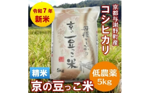 令和7年産新米「京の豆っこ米」精米5kg　低農薬コシヒカリ　京都与謝野町　＜伊達農園＞【1636551】