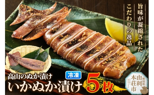 高山のぬか漬け いかぬか漬け 5枚 いか 糠漬け 発酵食品 おかず 惣菜 冷凍 2267706 - 秋田県由利本荘市