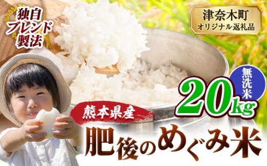 無洗米 熊本県産 ブレンド米 肥後のめぐみ米 20kg 熊本県産 ふるさと納税 精米 米 こめ ふるさとのうぜい コメ お米 おこめ《9月下旬-11月上旬頃出荷》 2270363 - 熊本県津奈木町