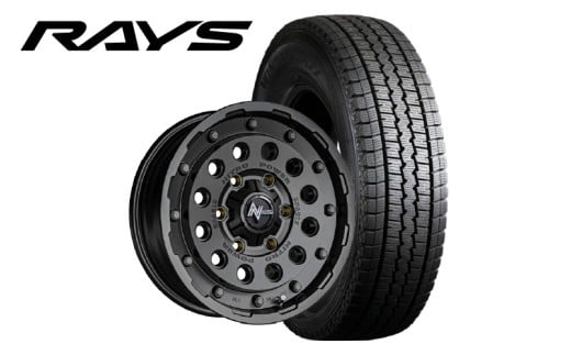 MID WHEELS NITRO POWER H12 SHOTGUN　バレルブラック x スタッドレスタイヤセット TOYOTA HIACE サイズ