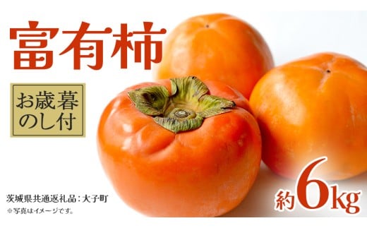 【 お歳暮 熨斗付き 】富有柿 約6kg 【2025年12月上旬発送開始】(茨城県共通返礼品：大子町) 果物 フルーツ 旬 季節限定 期間限定 贈答用 ギフト 贈り物