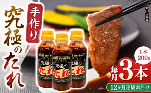 自家製 究極のたれ 200g×3本 セット 手作り 焼き肉のタレ 野菜炒め 焼き肉 調味料 オリジナル タレ 焼肉 定期便
