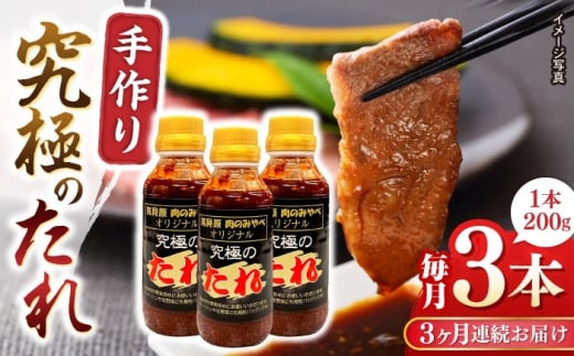 自家製 究極のたれ 200g×3本 セット 手作り 焼き肉のタレ 野菜炒め 焼き肉 調味料 オリジナル タレ 焼肉 定期便