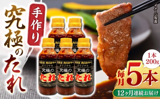 自家製 究極のたれ 200g×5本 セット 手作り 焼き肉のタレ 野菜炒め 焼き肉 調味料 オリジナル タレ 焼肉 定期便