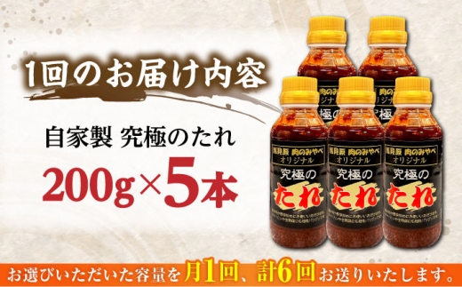 自家製 究極のたれ 200g×5本セット 手作り 焼き肉のタレ 野菜炒め 焼き肉 調味料 オリジナル タレ 焼肉 定期便