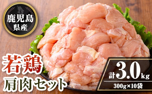 isa724 鹿児島県産 若鶏肩肉セット (計3kg・300g×10袋) 鹿児島県産 小分け 真空パック 鶏肉 鳥肉 肩肉 希少部位 から揚げ 焼肉 冷凍 【TRINITY】 2316480 - 鹿児島県伊佐市
