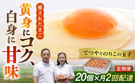 《月2回 × 20個 1ヶ月コース》 てつやとのりこの玉子  全2回定期便 糸島市 / 板垣ファーム  卵 たまご 玉子 鶏卵 卵かけご飯 便利 定期便 定期購入  [AWD011]