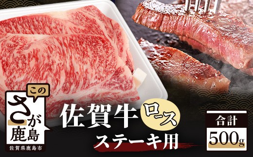 佐賀牛 ロース ステーキ用 500g (2枚入) 黒毛和牛 和牛 牛肉 肉 ステーキ ロースステーキ 和牛 佐賀県 鹿島市 D-173