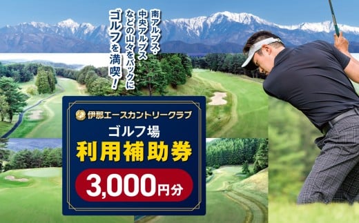 伊那エースカントリークラブ ゴルフ場利用補助券 3000円分
