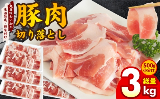 豚肉 切り落とし 3kg【500g×6P 氷温熟成×極味付け 小分け ぶたにく 普段使い 野菜炒め 訳あり 部位不揃い】