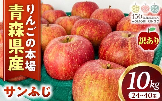 【訳あり】りんご【サンふじ】約10kg（24～40玉）【2025年産・先行予約】★2026年1月以降順次発送予定★ アップル 林檎 フルーツ 果物 果実  産地直送 農家直送 送料無料 青森県三戸町 R0332  2250675 - 青森県三戸町