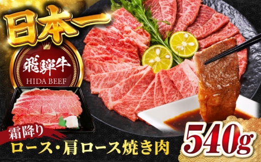 [10月発送][飛騨牛]霜降りロース・カタロース焼肉(540g) / 飛騨牛 ひだぎゅう 牛肉 ぎゅうにく 和牛 焼肉 リブロース 岐阜市/丸福商店 [ANBO015-10]