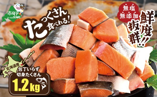 【内容量が選べる】北海道産 カット秋鮭 約 1.2kg （600g×2） 天然 無塩 訳あり サイズ不揃い【KT0000020】（ 鮭 海鮮 規格外 不揃い 鮭切身 冷凍 訳あり 鮭 切り身 さけ シャケ サケ 鮭 フレーク おかず 弁当 魚 わけあり 人気  訳アリ 別海町 ふるさとチョイス ふるさと納税 ランキング キャンペーン )
